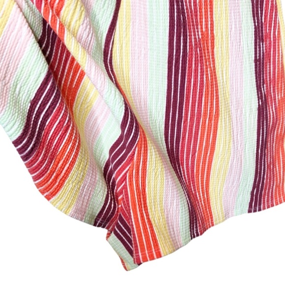 Wild Fable Colorful Rainbow Striped Front Knot Spaghetti Strap Romper - Picture 7 of 16